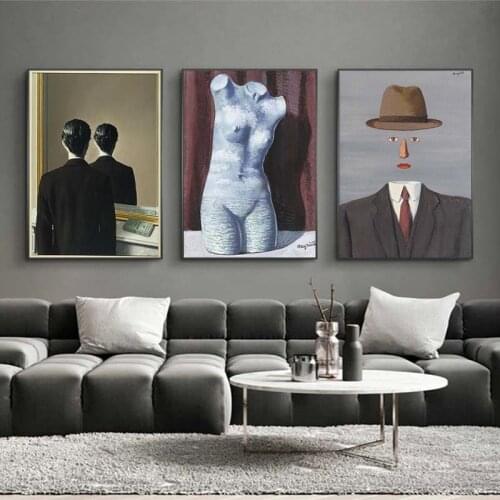 Rene Magritte Sexy Nude Woman Canvas Paintings On the Wall Art Posters And Prints Surrealism Art Pictures For Living Room Cuadro