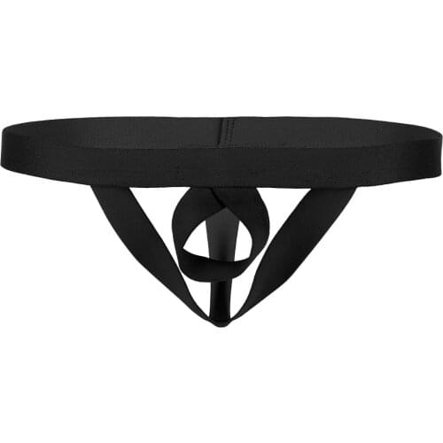 Sexy Male Gay Mens Thongs Panties Lingerie Open Butt Crotchless T-back Suspensory Jockstrap Low Rise Stretchy Briefs Underwear