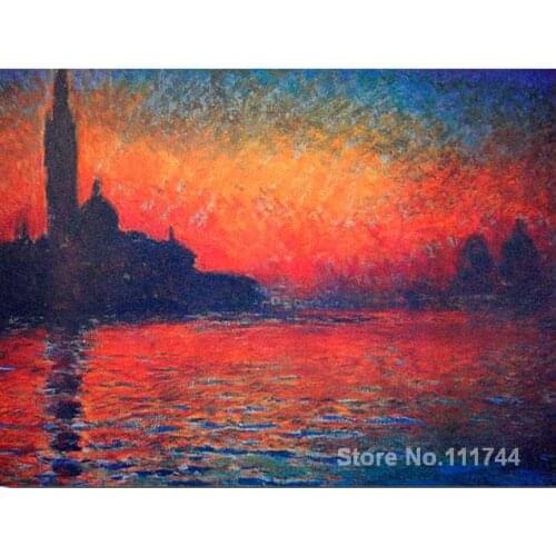 Canvas art Twilight Claude Monet reproduction Paintings Handmade High Quality
