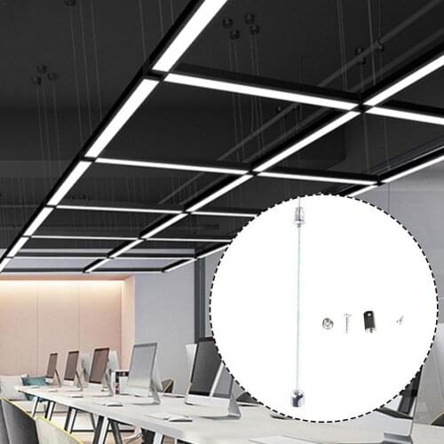 1pcs 1m Steel wires & Screws Suspension Mounting Wire Rope Panel For Ceiling Lights Adjust Hanging Kit Lamp Wire Led Access A6J4