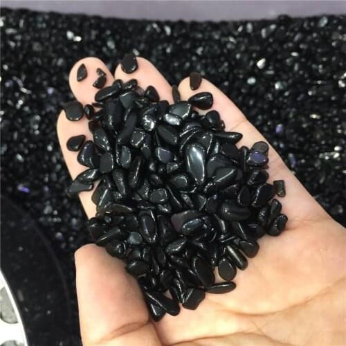 100g natural stones and minerals black obsidian gravel healing crystals tiny stone for fish tank aquarium garden decoration