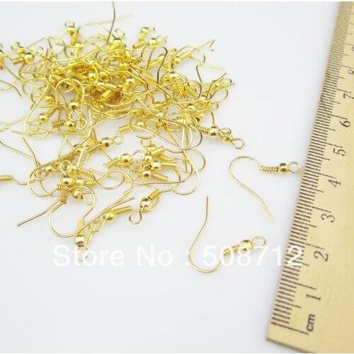 NEW Yellow Colors Wholesale 1000Pcs PLATED GOLD EARRING HOOK COIL EAR WIRE FIT