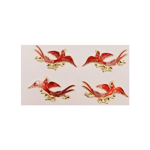 2 Pcs/Lot New Antique Alloy Bird Decorative Buttons DIY Hair Accessories Headwear Handmade Artificial Diamond Jewelry Buttons