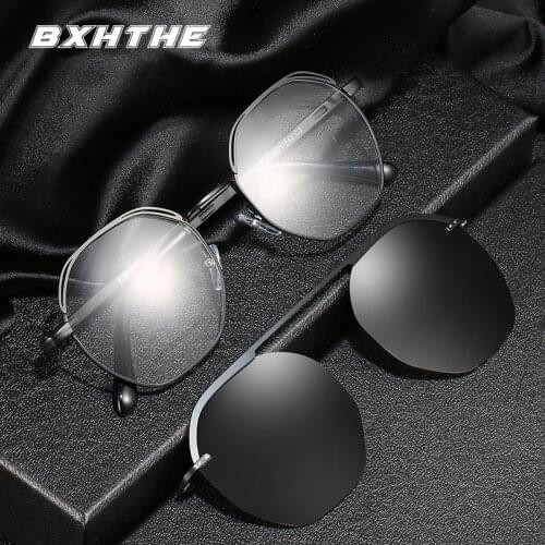 2020 Women Magnet Sunglasses Clip Mirrored Clip On Sunglasses Clip On Glasses Frame Men Polarized Prescription Myopia Eyewear
