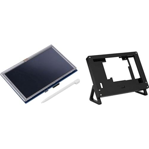 5 Inch LCD HDMI Press Screen 800X480 with 5 Inch Lcd Bracket Case Fixed Bracket Holder for Raspberry Pi 3 Model B