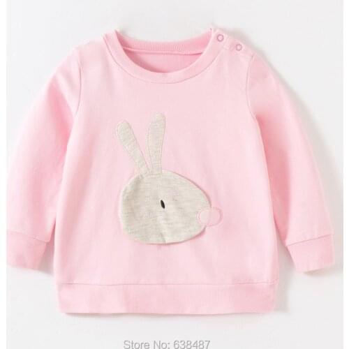 Kids Hoodies Bebe Girls Fleeces Infant Baby Girl Clothes Sweater Interloop 100% Cotton tshirt Kids Tops Outwear Blouse Tee Bunny