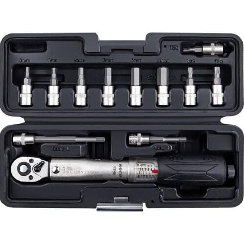 BIKEHAND YC-617-2ST 1/4'' Bike Torque Wrench Kit 2-24 NM Torque Fix Set Multifunction Bicycle Repair Tools for MTB Road Bikes