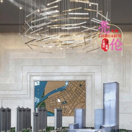 Custom-made non-standard engineering hotel lobby large crystal ceiling chandelier sales department sand basin oval custom lamp