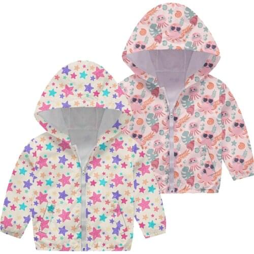 Toddler Kids Autumn Sweetshirts Baby Girls Boys Autumn Printed Jacket Zipper Hooded Windproof Coat Pullover Tops Худи Оверсайз