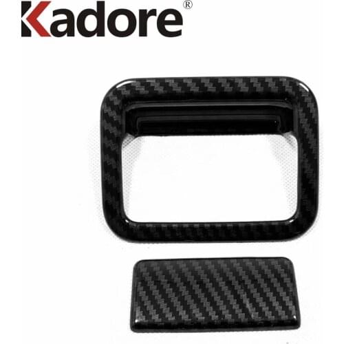 For Toyota RAV4 RAV 4 2019 2020 2021 Carbon Fiber Interior Storage Glove Box Door Handle Bowl Cover Trim Car Accessories 2pcs