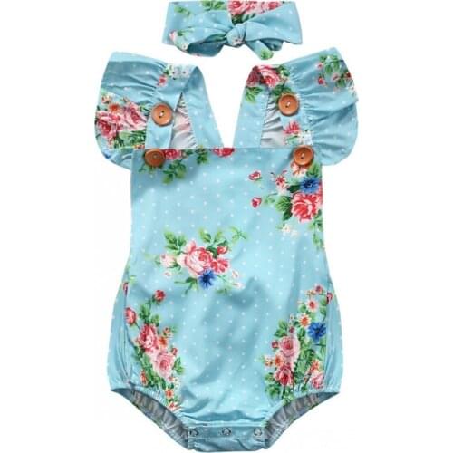 2019 New Born Baby Girls Lace Bodysuits Green Floral Print Jumpsuit For Toddler Outfits Long Sleeve Baby Kids Bodysuits Jumpsuit