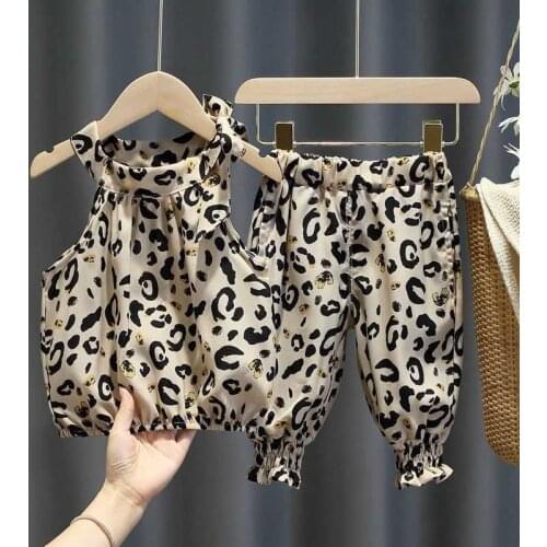 Girls clothing suits, summer childrens clothes, polka dot printing clothes suits, sleeveless clothes suits