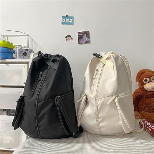 Cool Student College Backpack Fashion For Teenage Girls Travel SchoolBag Women Female Boy Unisex Solid Color Book Bags