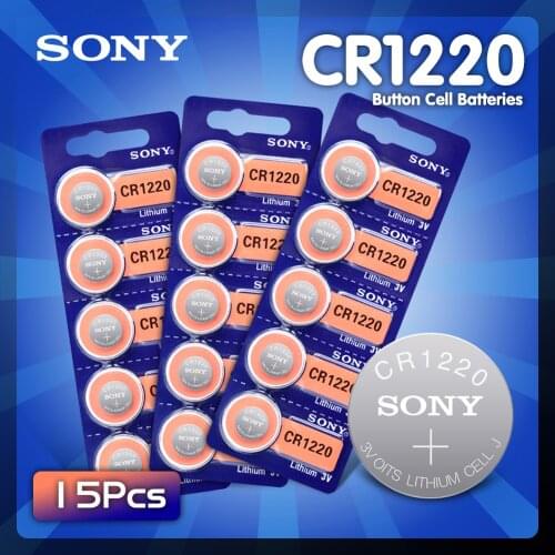 15PCS Sony CR1220 3V Lithium Button Battery BR1220 LM1220 DL1220 CR 1220 L04 Coin Cell Batteries For Watch Remote Toys