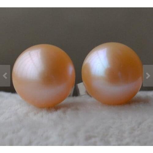 Favorite Pearl Earring 8MM Top Quality Pink Freshwater Pearl S925 Silver Stud Earring Wedding Party Fine Jewelry Women Gift