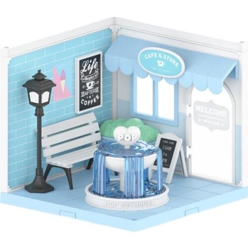 DIY Plastic Dollhouse Miniature With Furniture Kit Shop Block Assemble Doll House Education Toy for Children Birthday Gift Casa