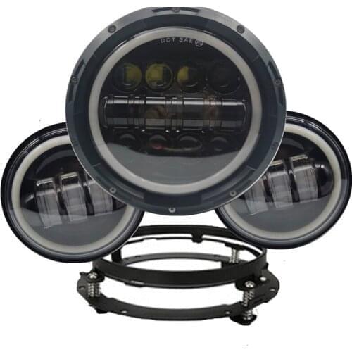 Mounting Bracket Ring 7 inch LED Headlight 4.5'' 4-1/2 LED Passing Lamps Fog Lights For Harley Electra Glide Classic Softail