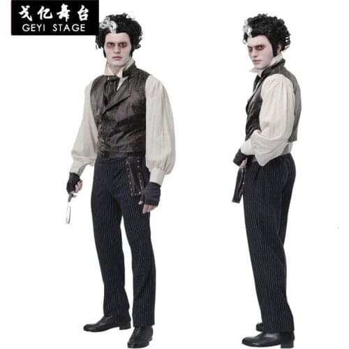 New sweeney todd coslive weeney todd sweeney todd: fleet street barber demon movie cosplay dress for adult man