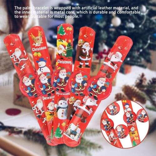New Arrivals Christmas Clapping Circle Bracelet Wristband Christmas Childrens Toys Cute Kids Gifts Santa Claus Party Decoration