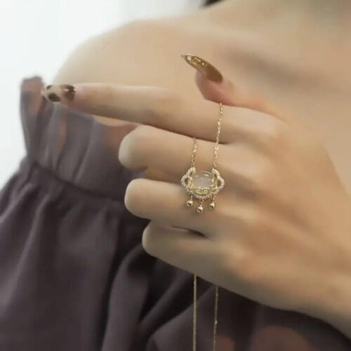 White Chalcedony Lucky Clouds Ruyi Peace Lock Necklace Girlfriend Mothers Day Gift for Mother Long Life Clavicle Chain Necklace