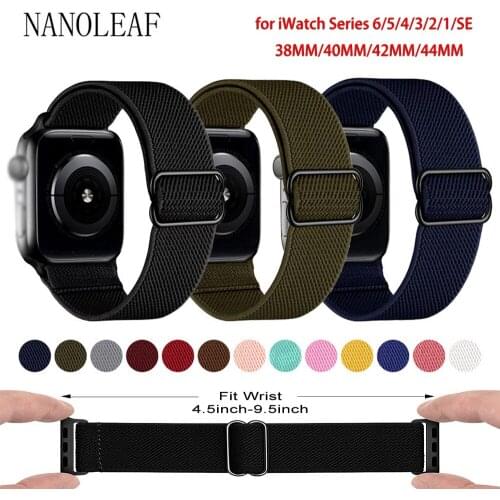 Braided Nylon Strap Compatible with Apple Watch Band 38MM 40MM 42MM 44MM Sport Adjustable Bracelet for iWatch 6/SE/5/4/3/2/1