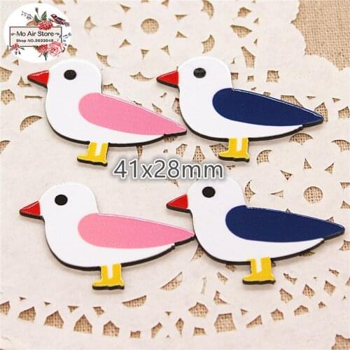 10pcs Resin planar kawaii seabird flat back Art Decoration Charm Craft DIY hair bow center accessories