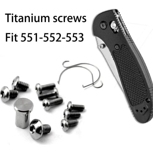 Full Set Titanium Alloy Nail for Knife 551 Screw Butterfly Handle Screw EDC 551-552-553 Knife Full Set of Screws