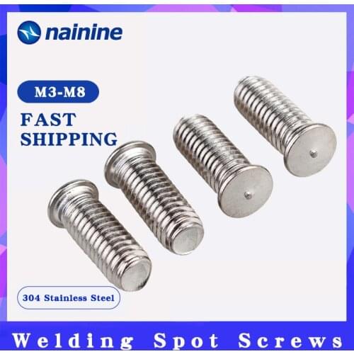 Welding Screws [M3 M4 M5 M6 M8] 304 Stainless Steel Weld Threaded Studs for Capacitor Discharge Spot Nails A038