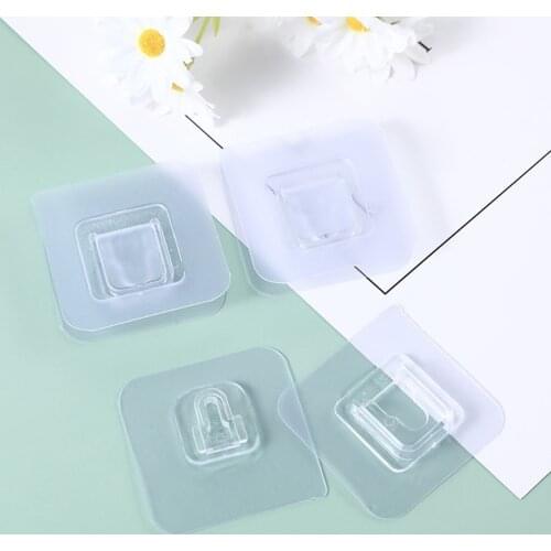 10 Pack Seamless Wall Hooks Double-sided Stickers Seamless Self Adhesive Hooks Bathroom Punch-free Holder Kitchen Supplies