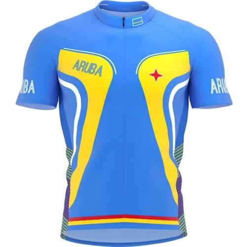 Aruba Full Zipper Bike Short Sleeve Cycling Jersey for Men and Women