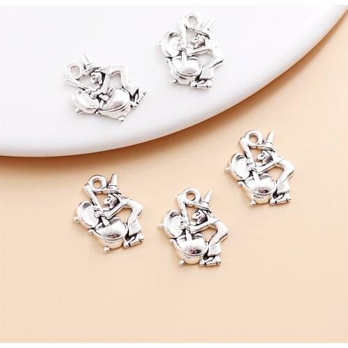 Retro Cute Witch Charms Fit Womens Jewelry Bracelets Necklace Pendants DIY Metal Jewelry Making 40pcs(19*15mm)