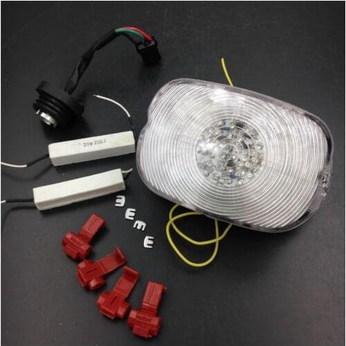Motorcycle LED Integrated Tail Stop Brake Light Turn Signal Clear Lens For Harley Dyna Electra Glide