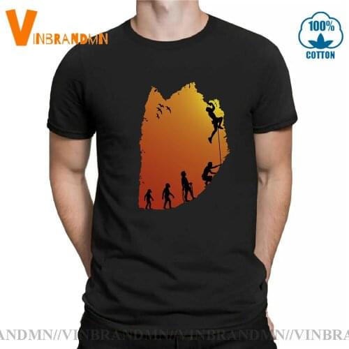 Humor Joke Rock Climbing Evolution T shirt men Funny Evolution Rock Climber T-shirt Mountain Climbing Short Sleeves Tee shirt