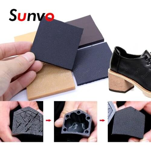 Women High Heels Sandals Anti-Slip Shoes Sole Protector Pad Rubber Outsole Replacement Repair Square Heel Shoe Bottom Patch Pads