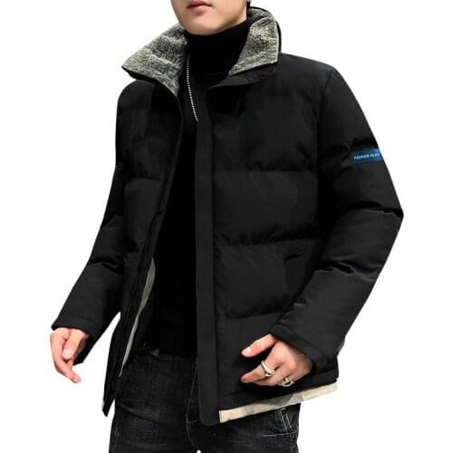 Winter Mens Bomber Jacket Fashion Cotton Warm Fur Collar Coats Casual Outoutwear Thermal Slim Padded Coats Mens Clothing