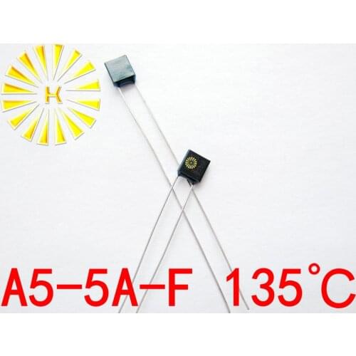 100% Original A5-5A-F 135 degree Thermal Cutoff RH135 Thermal-Links 5A 250V Black Square Temperature Fuse x 500PCS