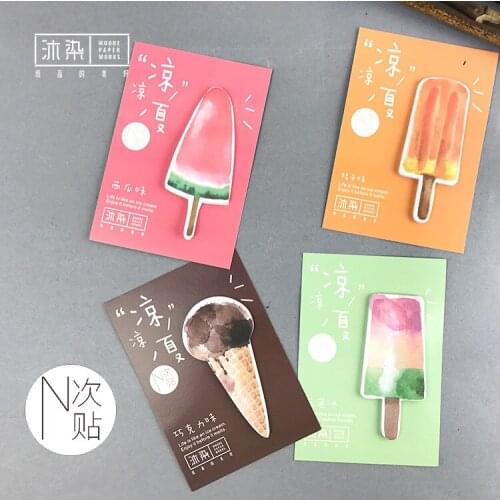 2pcs/lot Kawaii Cool Summer Kawaii Memo Pad Sticky Notes Cute Office Supplies Bookmark Paper Scrapbooking Sticker