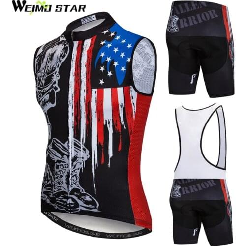 2021 USA Cycling Vest Sets MTB Bicycle Clothing Sleeveless Bike Jersey Sportswear Maillot Roupa Ciclismo 3D GEL Pad Bib Shorts