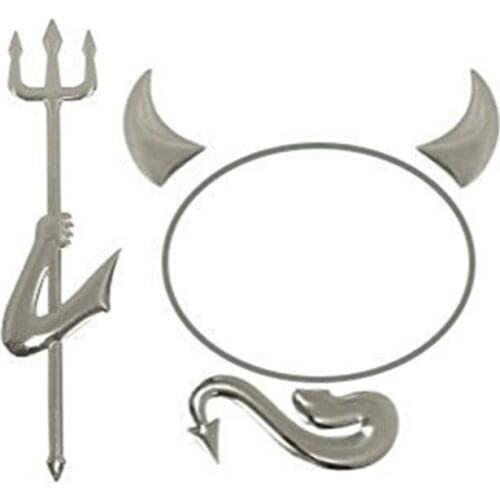 Aliauto 3D Car Devil Stickers PVC Style Sliver Sticker Funny Car Decoration Sticker for Volkswagen Nissan Benz Toyota Chevrolet