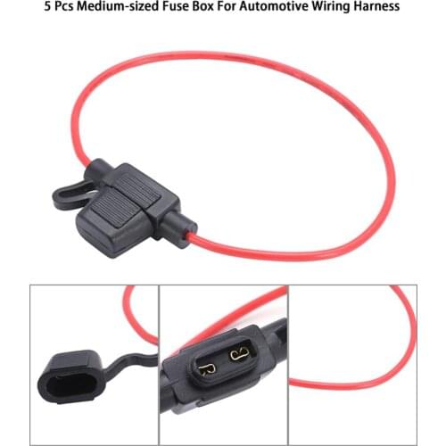 5pcs Waterproof Auto Inline Mini In-Line Fuse Holder With Fuses Inserts