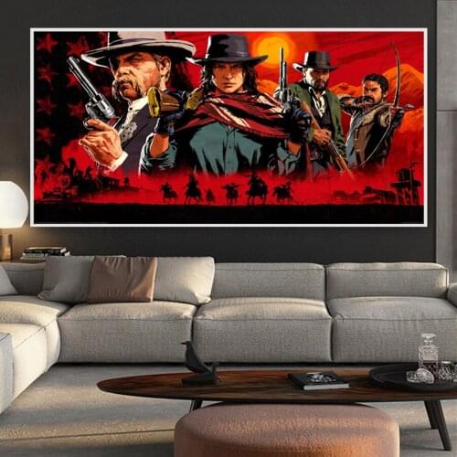 5D DIY diamond painting "Red Dead Redemption 2"game poster Full Square/Round diamond embroidery painting Cross Stitch home decor