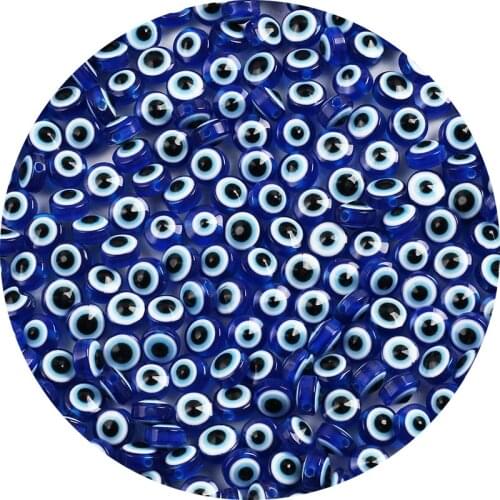 Dark Blue Oval Shape Spacer Beads Evil Eye Beads Stripe Resin Spacer Beads for Jewelry Making DIY Bracelet Necklace Charms