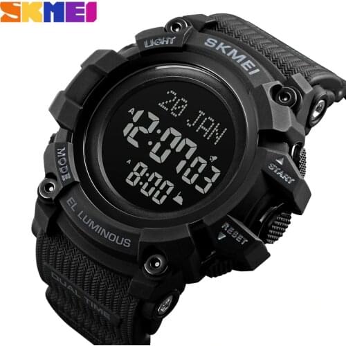 SKMEI Qibla Digital Watch Men Bookmark Language Selection Muslim Wristwatches Pilgrimage Time Reminder Watches For Islamic 1680