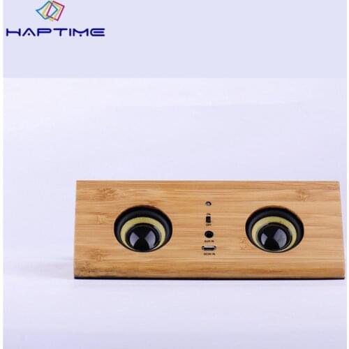 Haptime Wooden Induction Speaker Handmade Portable Stereo Speaker Wireless Induction Loudspeaker Subwoofer Support Handsfree