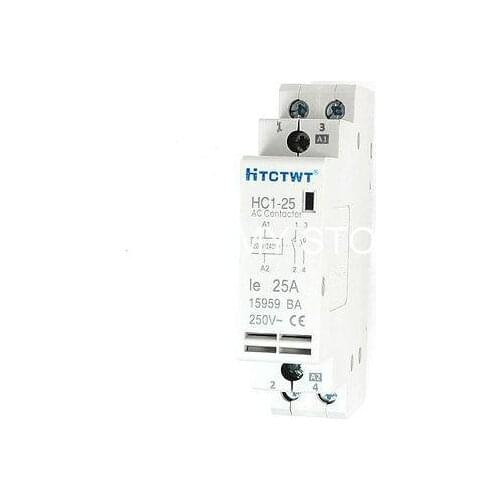 250V Coil 25A Single Poles 2P Household Module AC Contactor