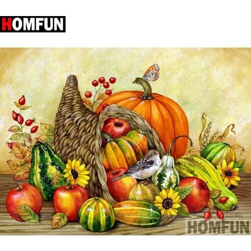 HOMFUN Full Square/Round Drill 5D DIY Diamond Painting "fruit" Embroidery Cross Stitch 5D Home A08122