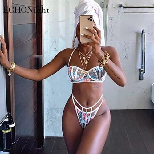 Echonight Floral Lingerie Set Sexy Underwear Set Push up Lenceria Lace Embroidery Bra Without Underwire Lingerie for Women