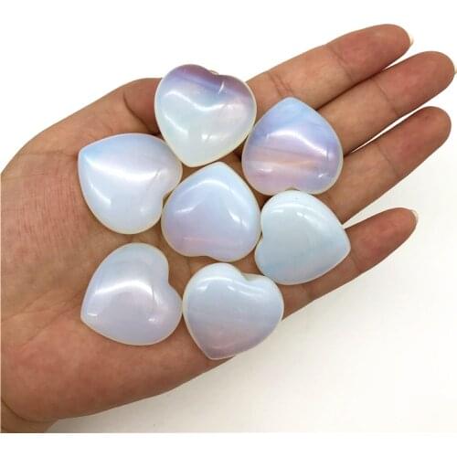 Beautiful 1/2pcs Opal Heart Shaped Crystal Gemstone Healing Chakra Polished Decorative Quartz Crystals