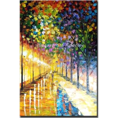 Mintura Frameless Paintings Hand Painted Palette Knife Landscape Oil Painting On Canvas Wall Pictures For Living Room Home Decor
