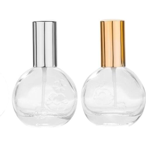 MUB - 13ml Oblate Transparent Glass Refillable Packaging Bottles Refillable Perfume Spray Bottle Atomizer Perfume Bottle